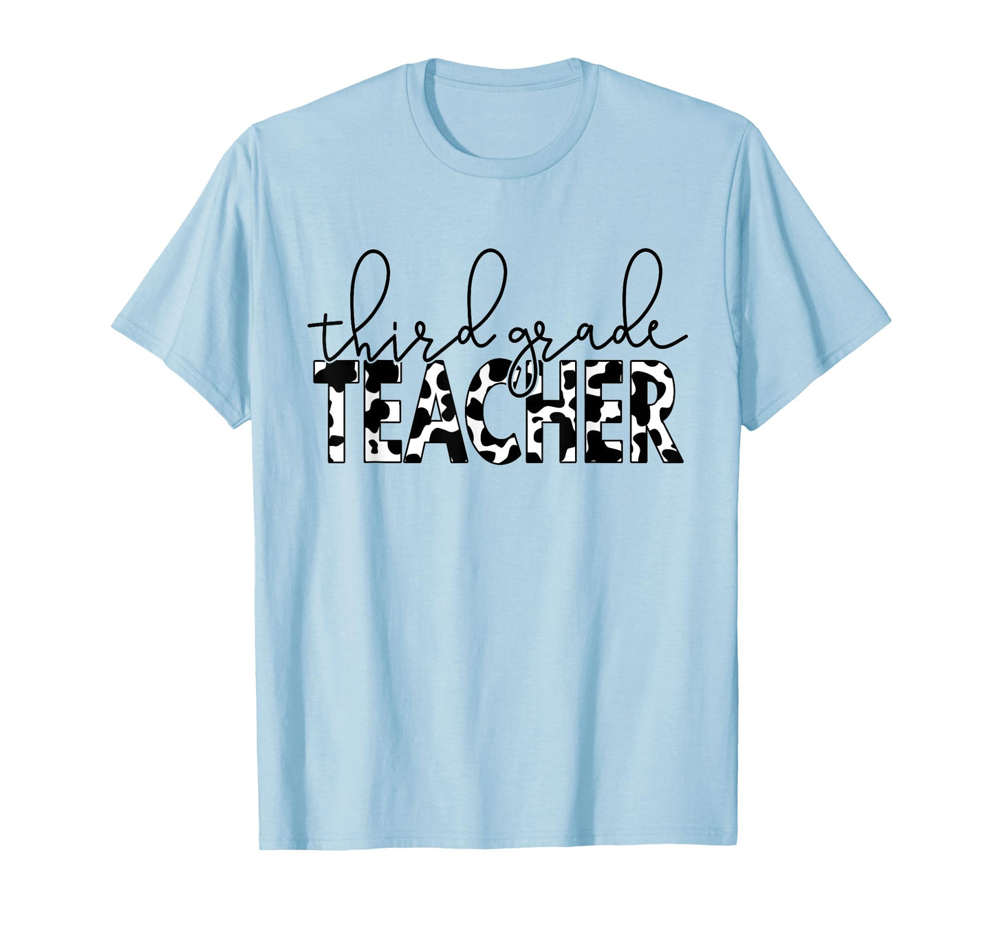 Cow Print 3rd Grade Elementary School Third Grade Teachers T-Shirt