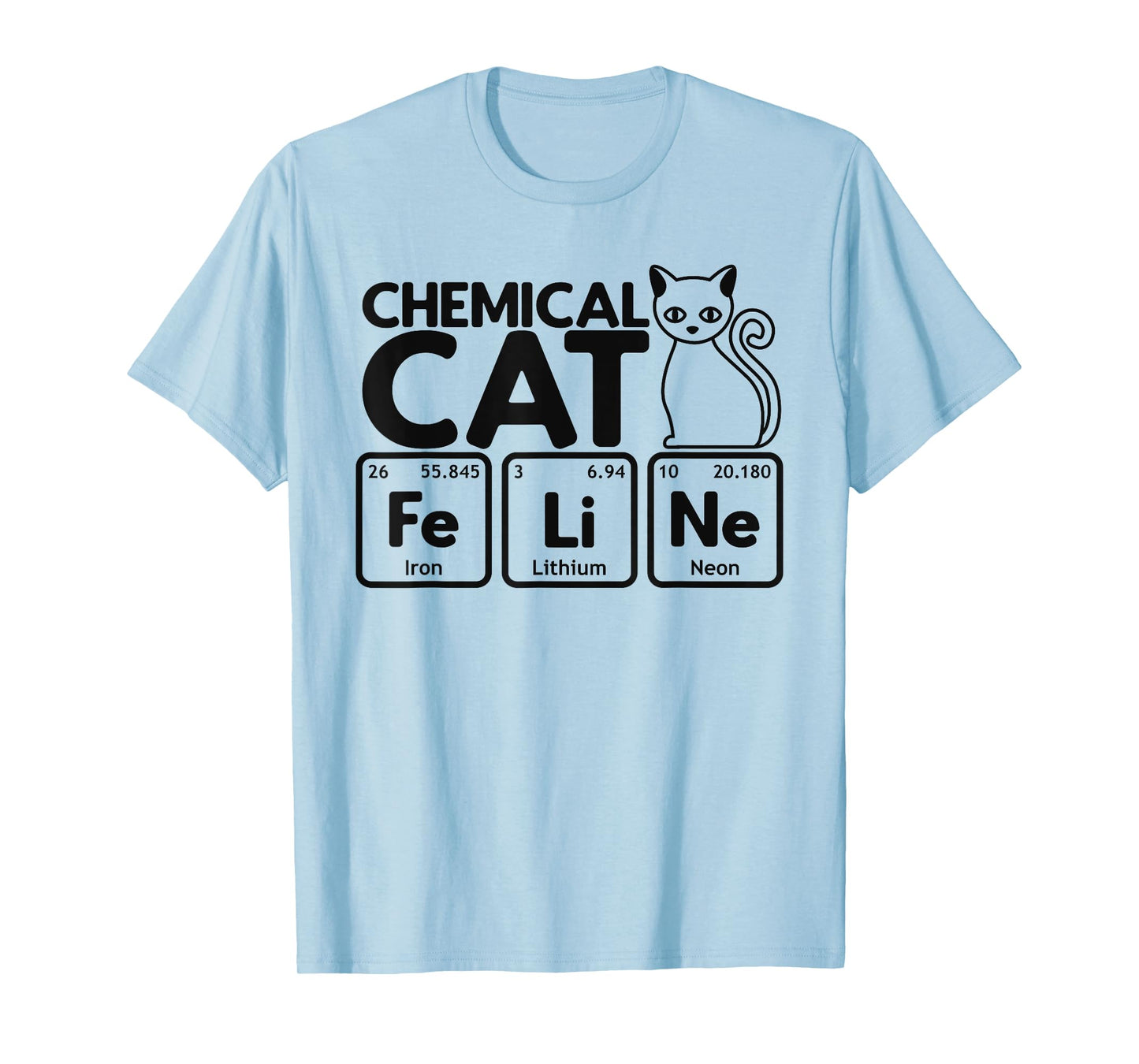Chemical Cat Feline Chemistry Fun Periodic Table of Elements T-Shirt
