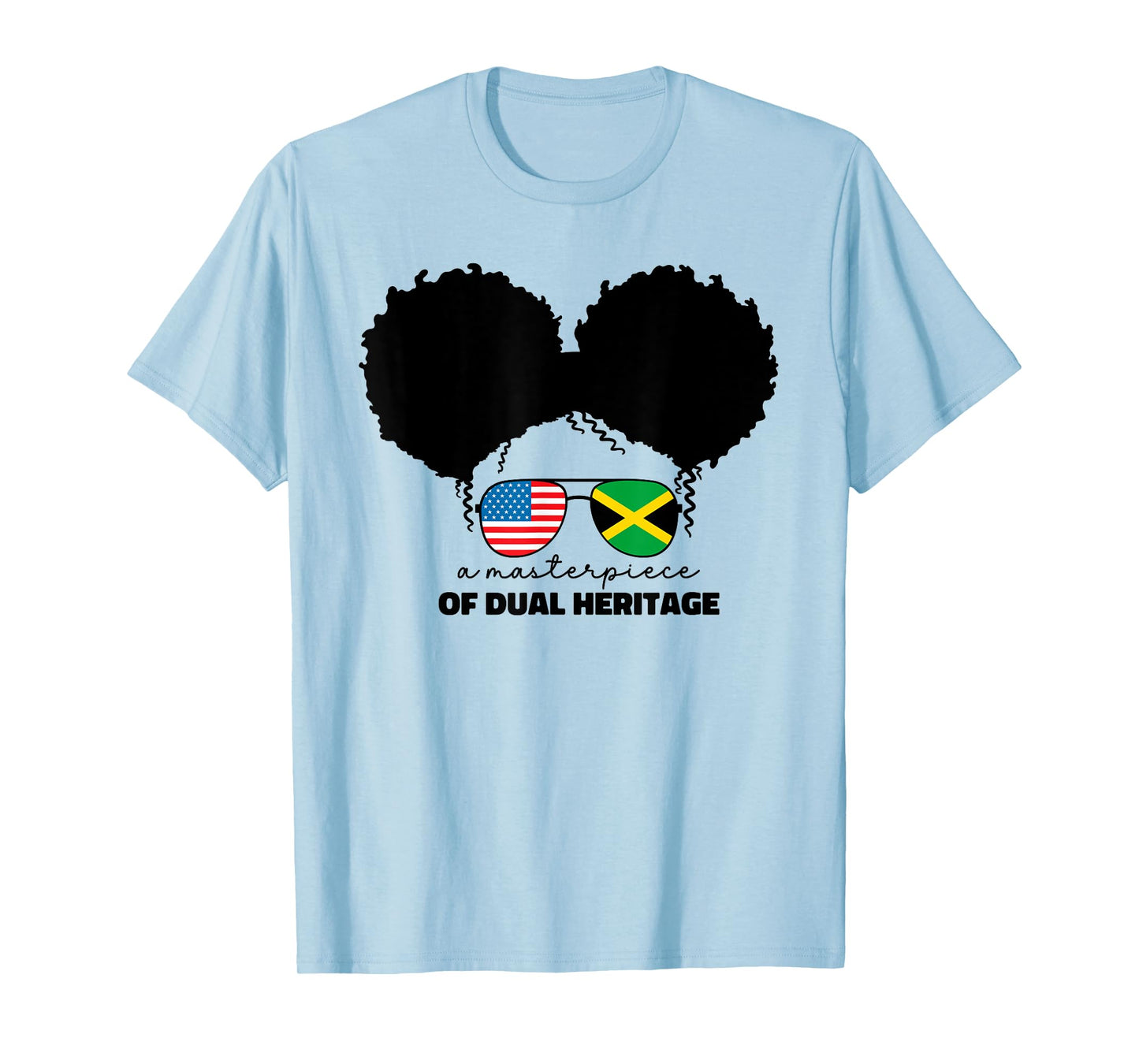 Kids Girls Half American And Jamaican America Jamaica Flag T-Shirt