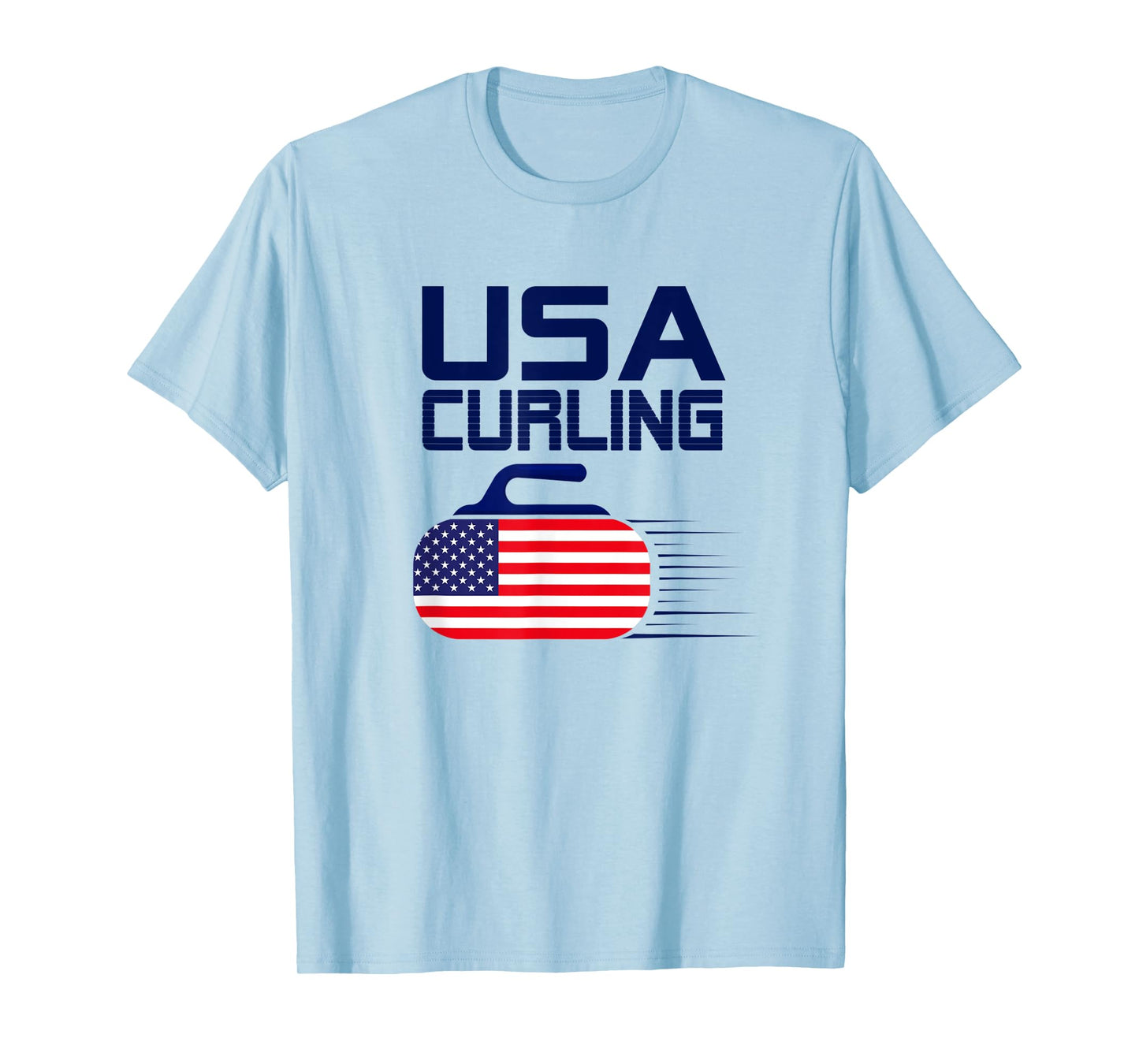 Curling USA Team American Flag Curl Winter Sports Lovers T-Shirt