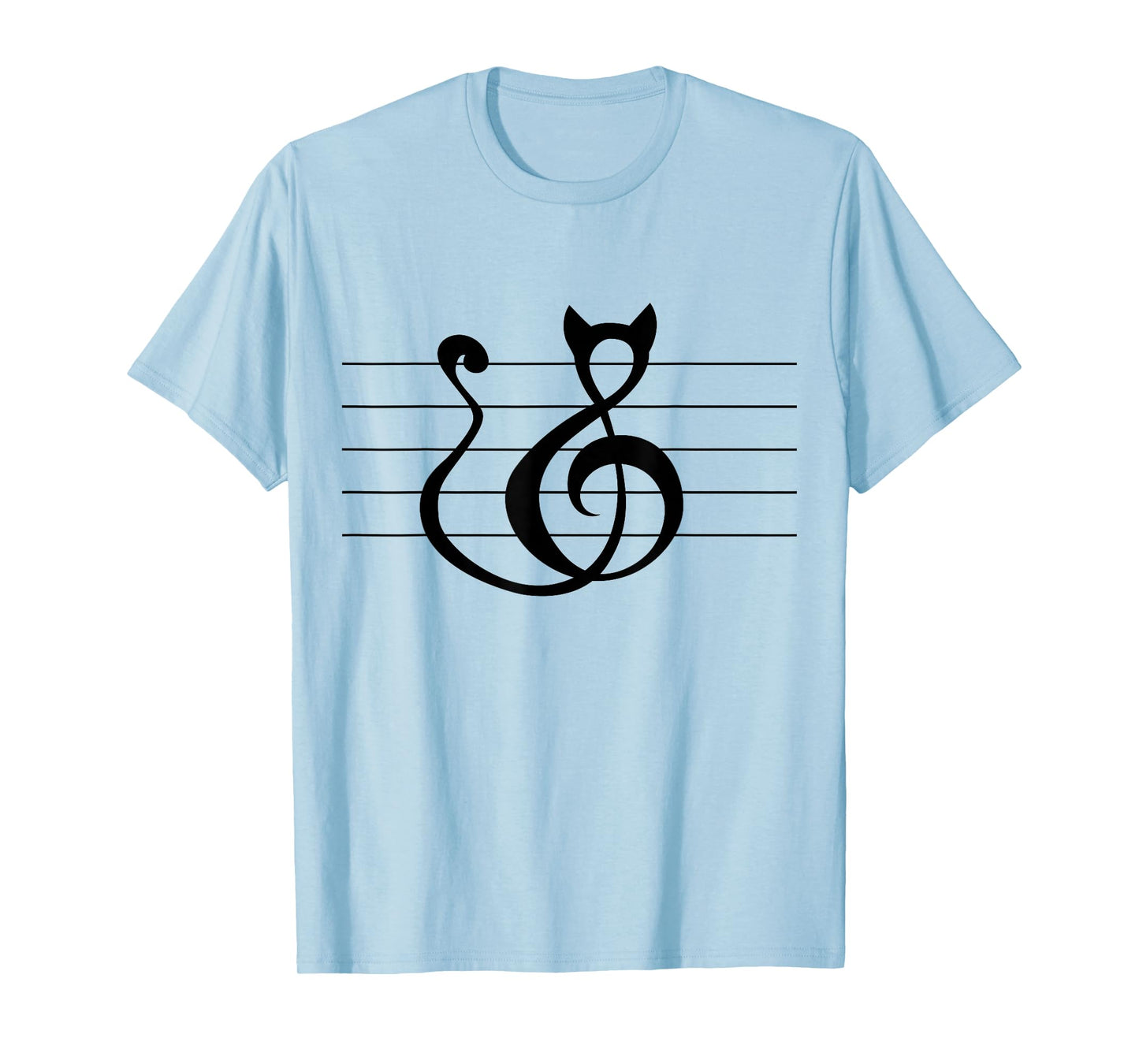 Cat Treble Clef Music and Cat Lover T Shirt Singer Animal T-Shirt