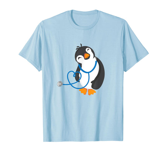 Cute Penguin Pediatrics Medical Nurse Doctor Tshirt T-shirt T-Shirt
