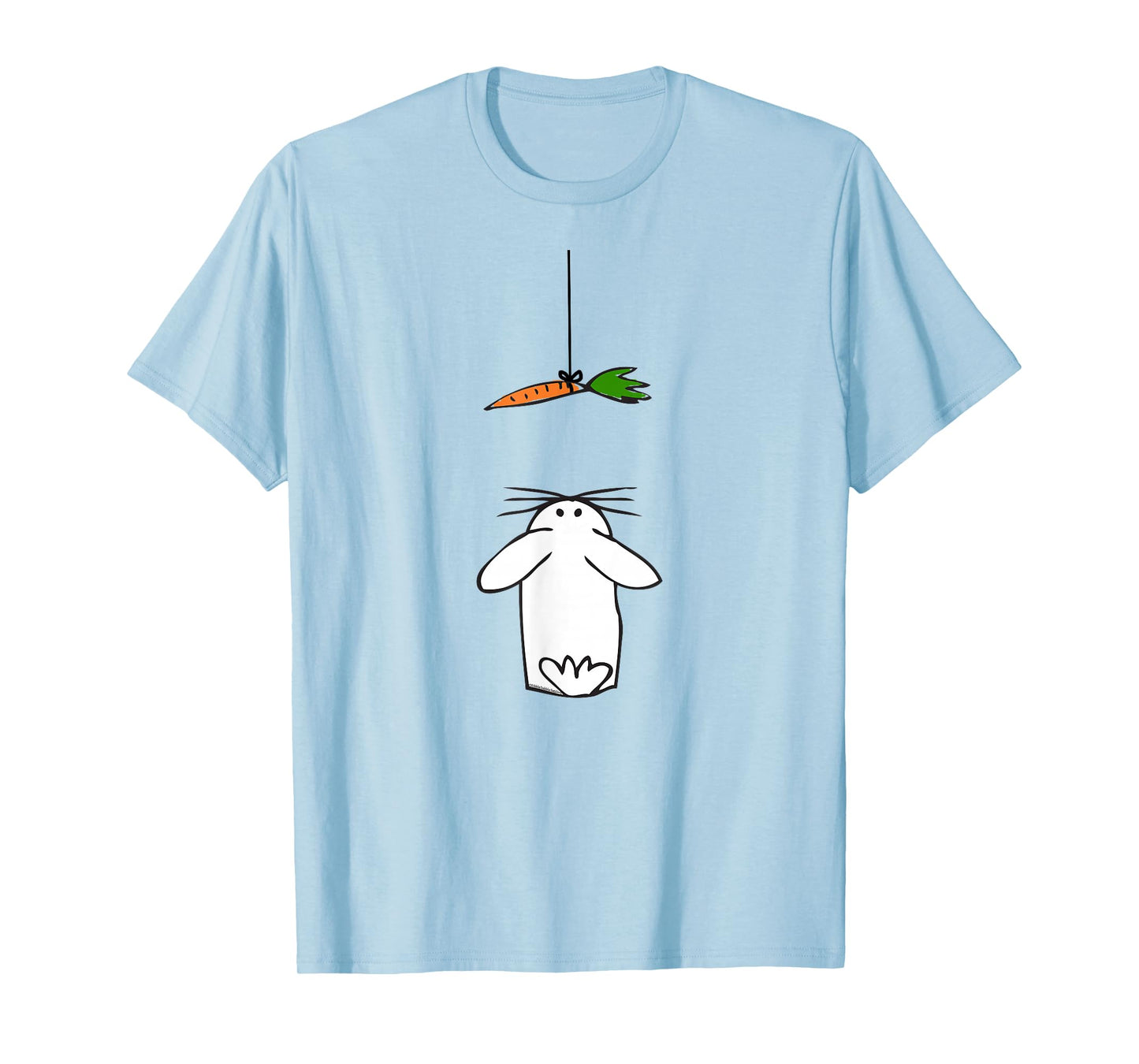 Cute and Funny Rabbit Looking Up at Carrot Kids Easter T-Shirt Small