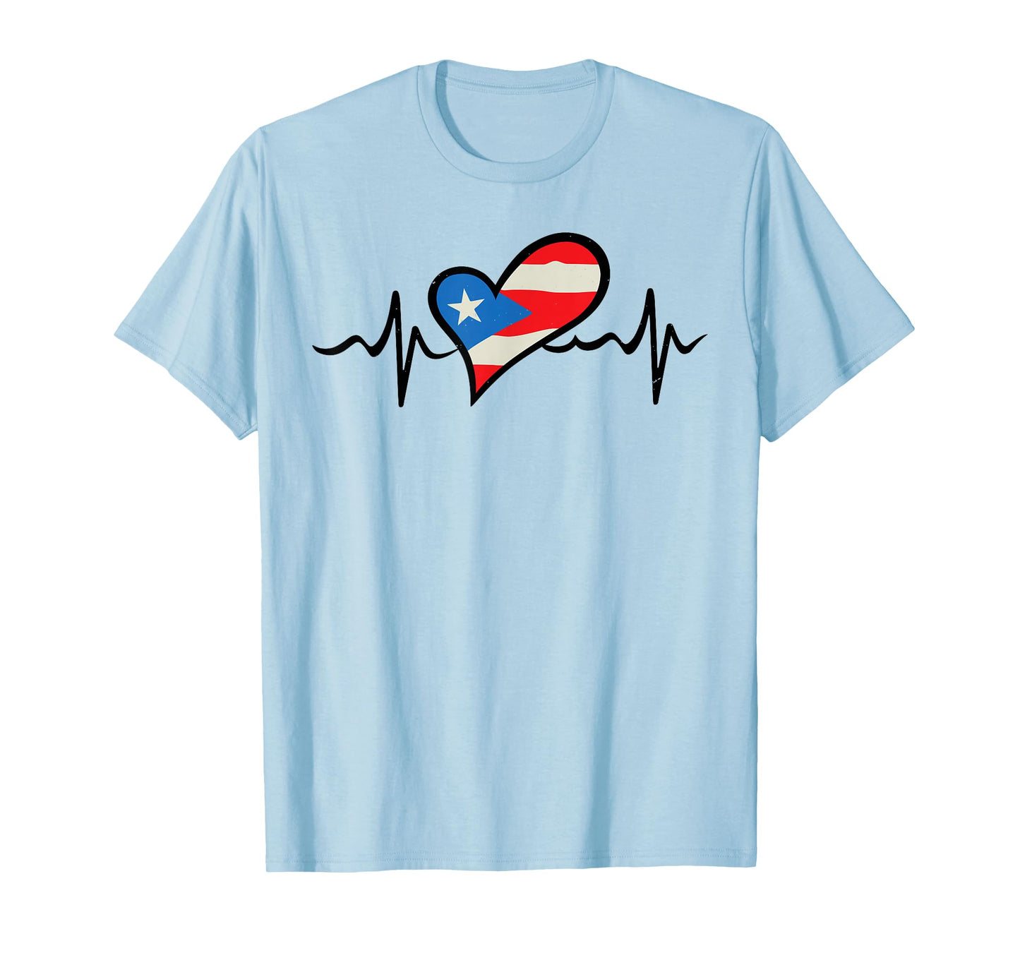 Puerto Rico Flag Heartbeat Puerto Rican Boricua Men Hispanic T-Shirt