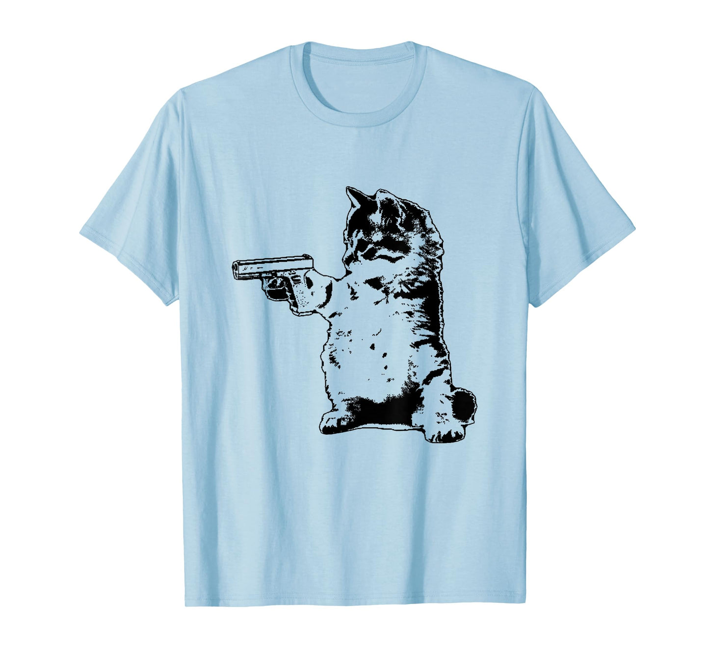 Gun Kitty Funny Cat T-Shirt Men Women T-Shirt