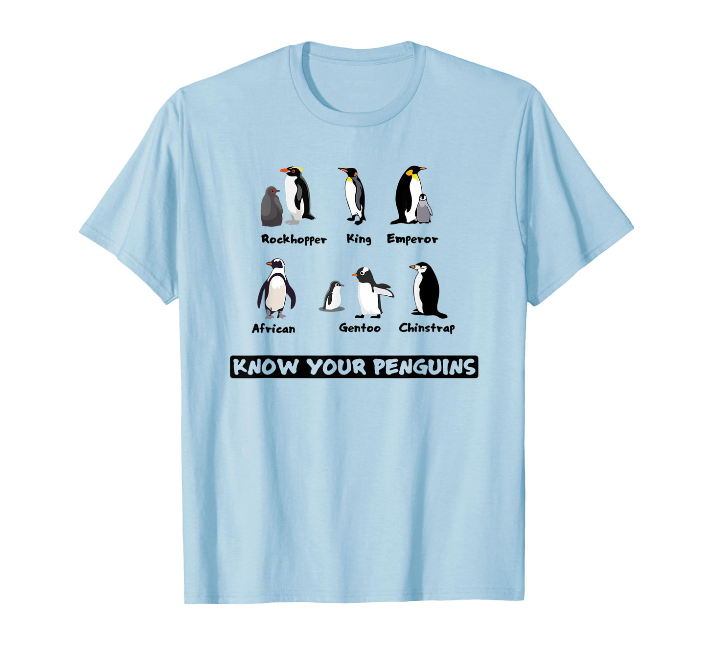 Know Your Penguins, Animals Of The World, Womens Men's T-Shirt