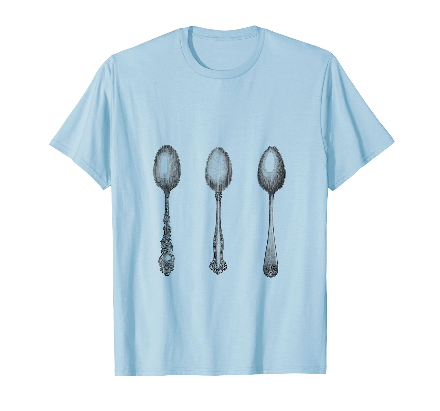 Antique Spoons print three spoonie silverware etched vintage T-Shirt