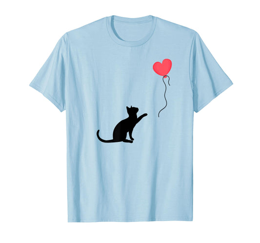 Cute Cat or Kitten Heart Balloon Cat Mom Cat Dad T-Shirt