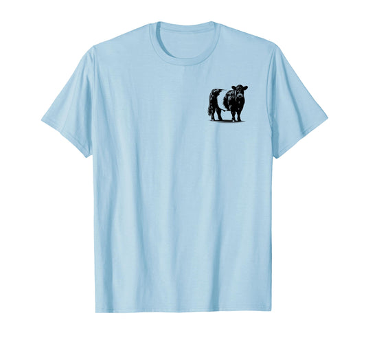 Cow Farmer Breeder - Monochromatic Belted Galloway Cattle T-Shirt
