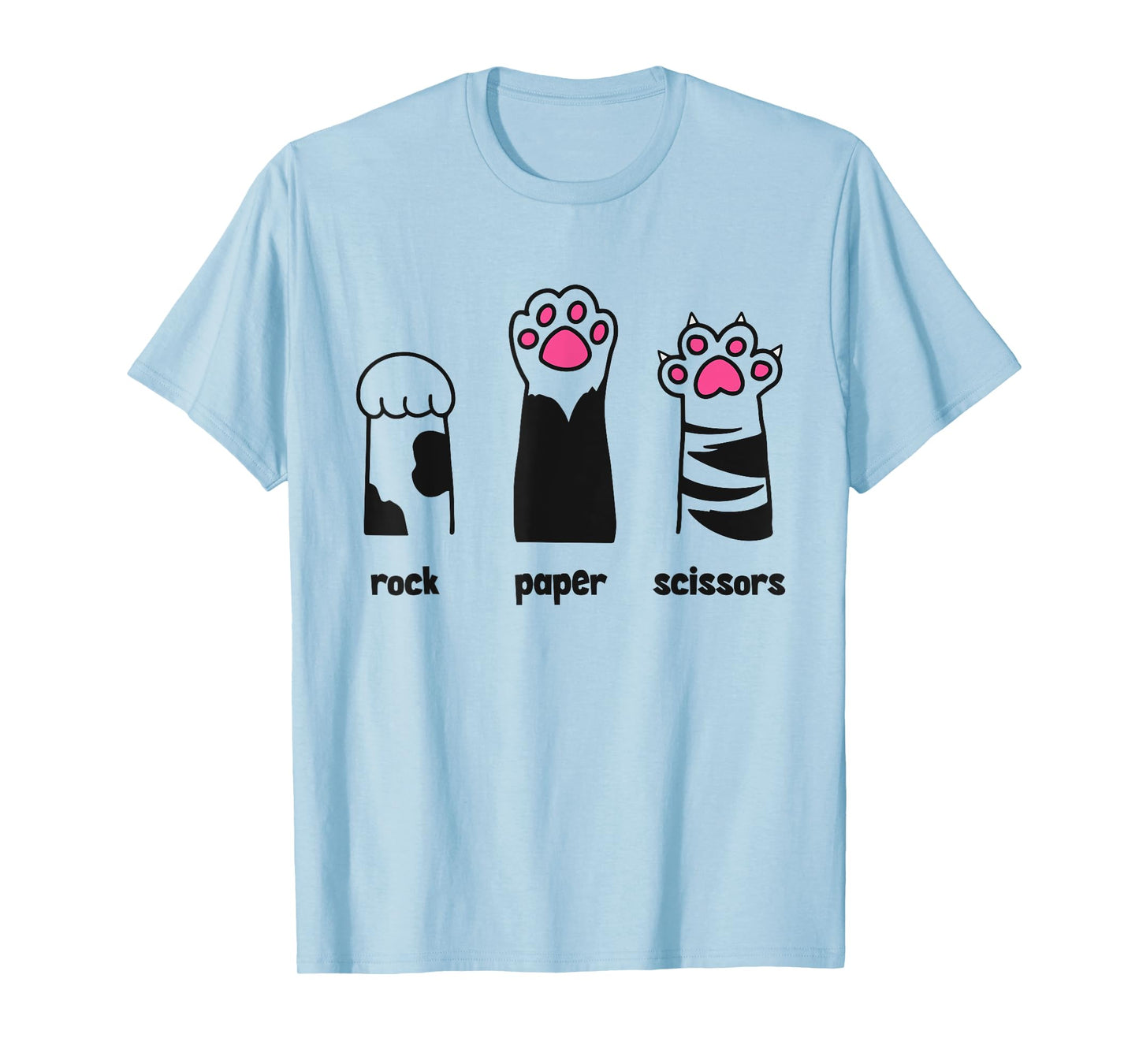 Funny Cat Rock Paper Scissors Throat Punch I Win Sarcastic T-Shirt for Men Women