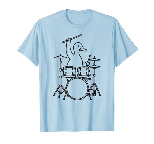 Funny Duck Drummer Drumming Drums Music Lover Boys Girls T-Shirt