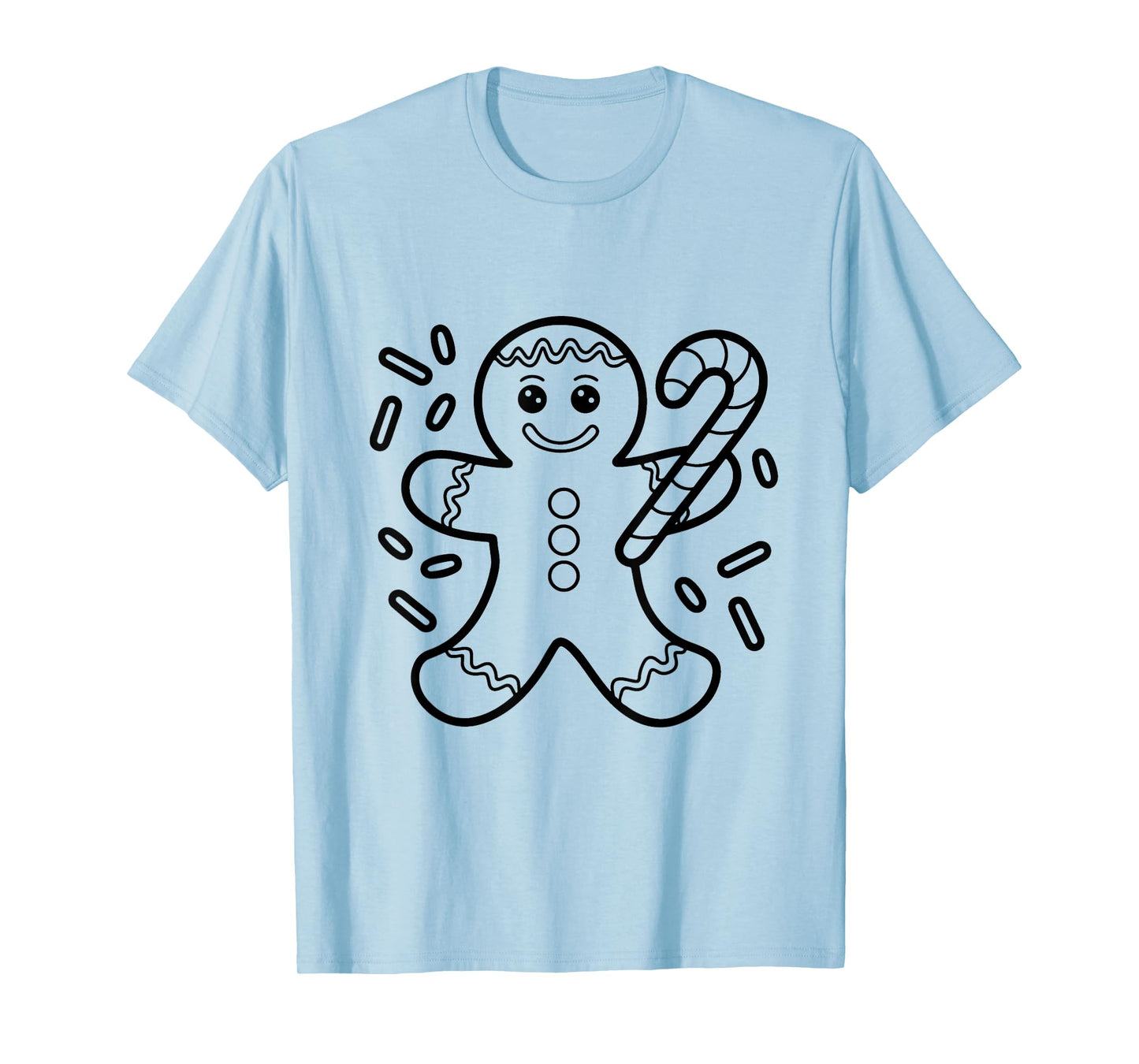 Christmas Gingerbread Man Color Your Own Craft for Kids T-Shirt