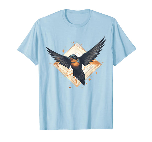 Barn Swallow Geometric Patten Art,Cute Barn Swallow Lover T-Shirt