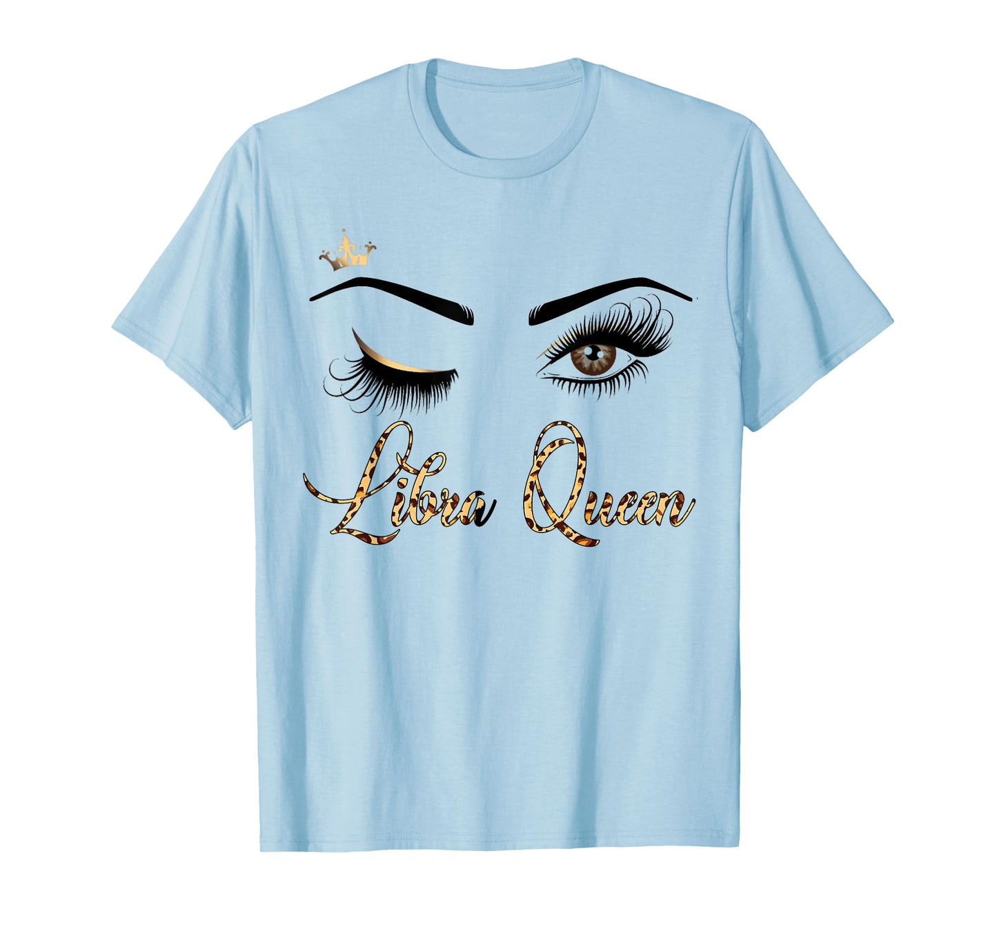 Libra Zodiac Birthday Leopard Print Gift For Girls Women T-Shirt