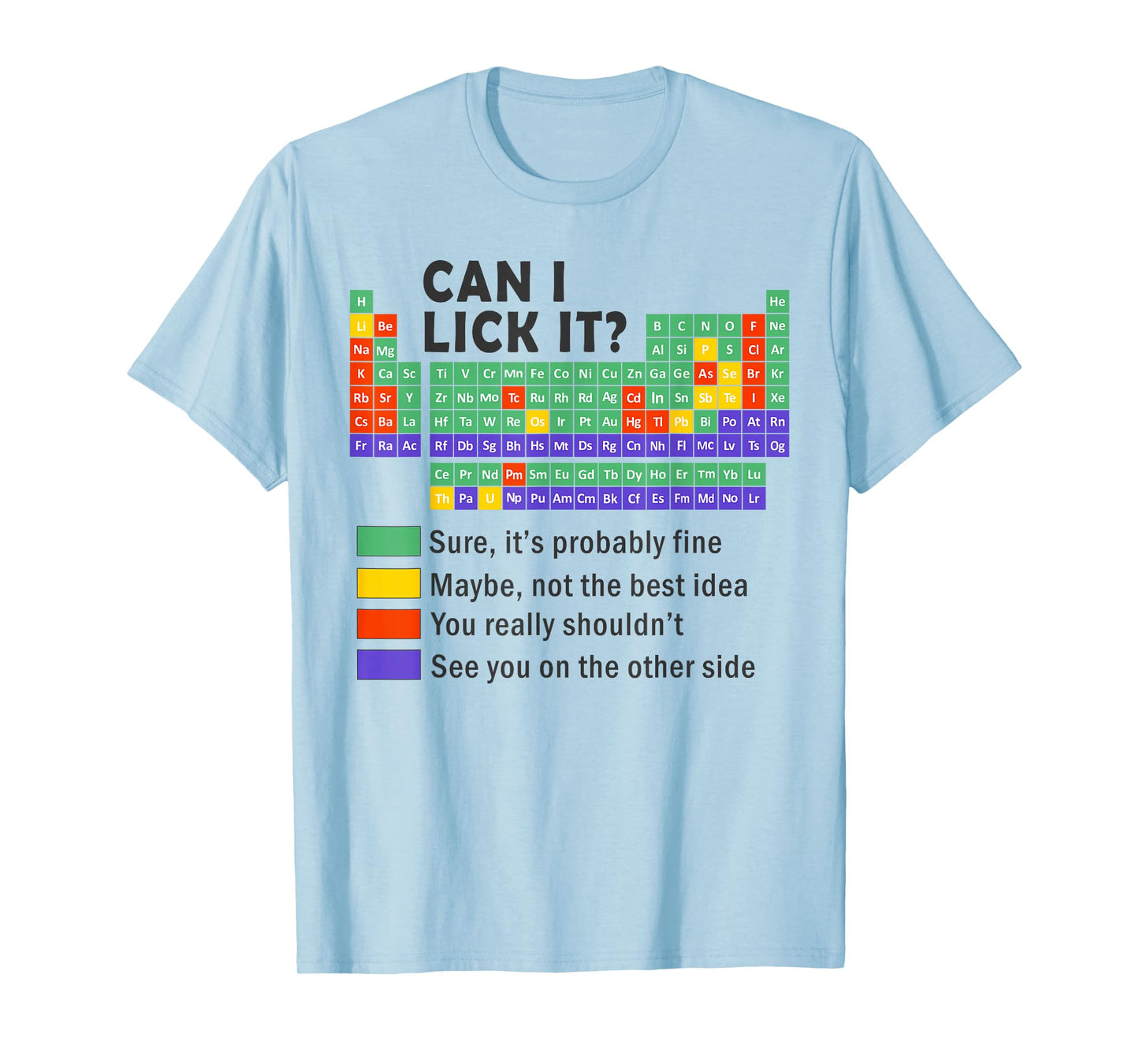 Can i lick it periodic table science graphic boys kids Funny T-Shirt