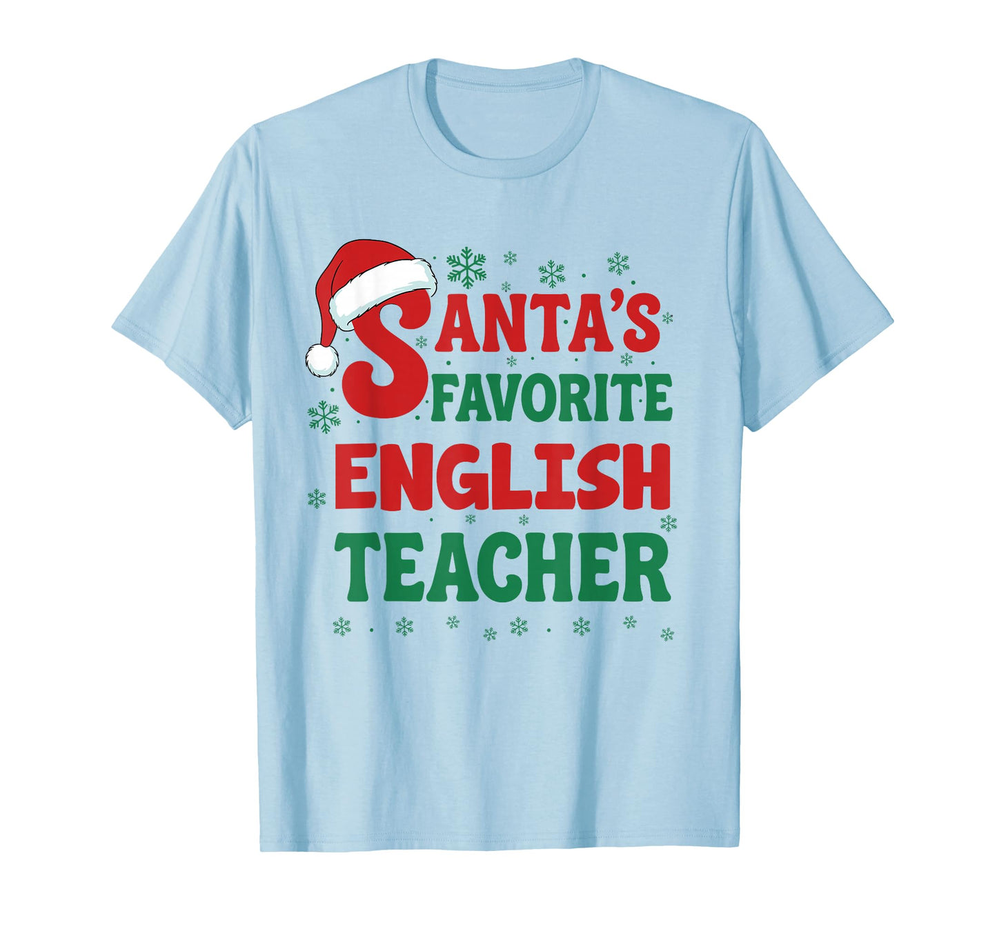 Santa's Favorite English Teacher Christmas Holiday Pajama T-Shirt