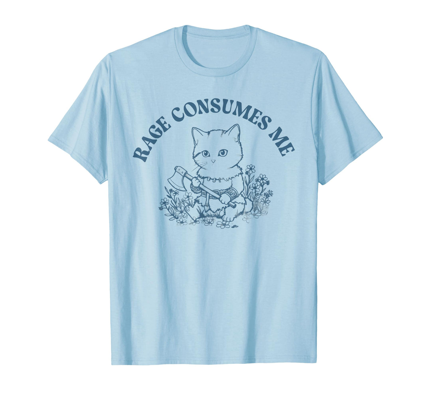 Retro Rage Consumes Me Funny Cat With Axe T-Shirt