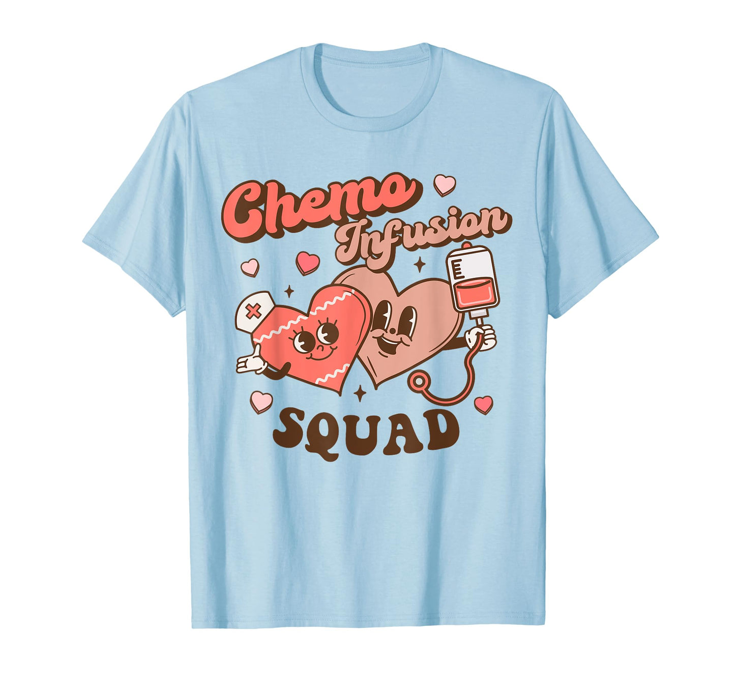 Chemo Infusion Nurse Groovy Valentine's Day Oncology Squad T-Shirt