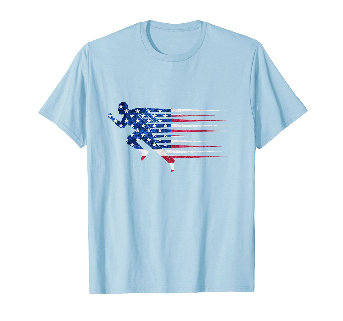 Patriotic Running USA American Flag Track and Field Team T-Shirt