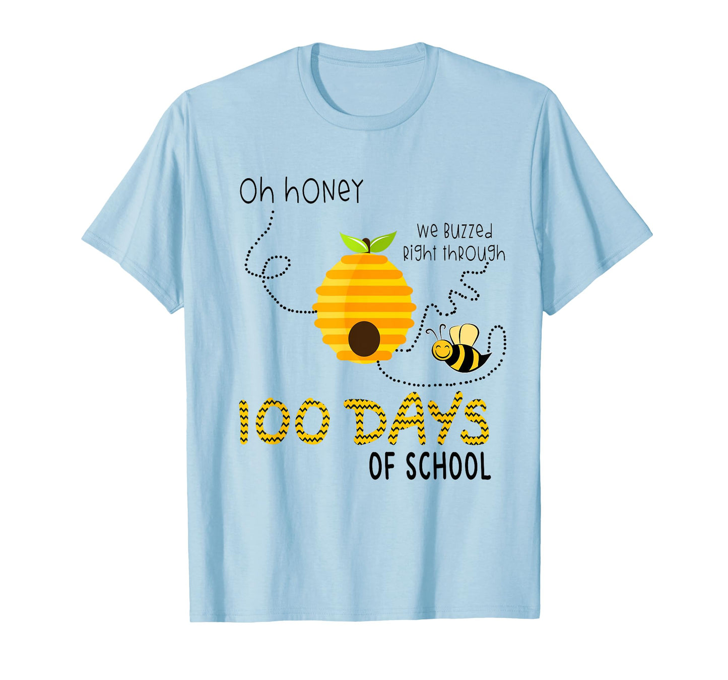 100th Day Of School Teacher Shirt Bee Hive Funny Sayings Men Women T-Shirt