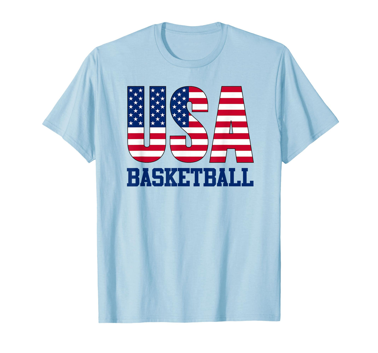 USA with American Flag Basketball Sports T-Shirt