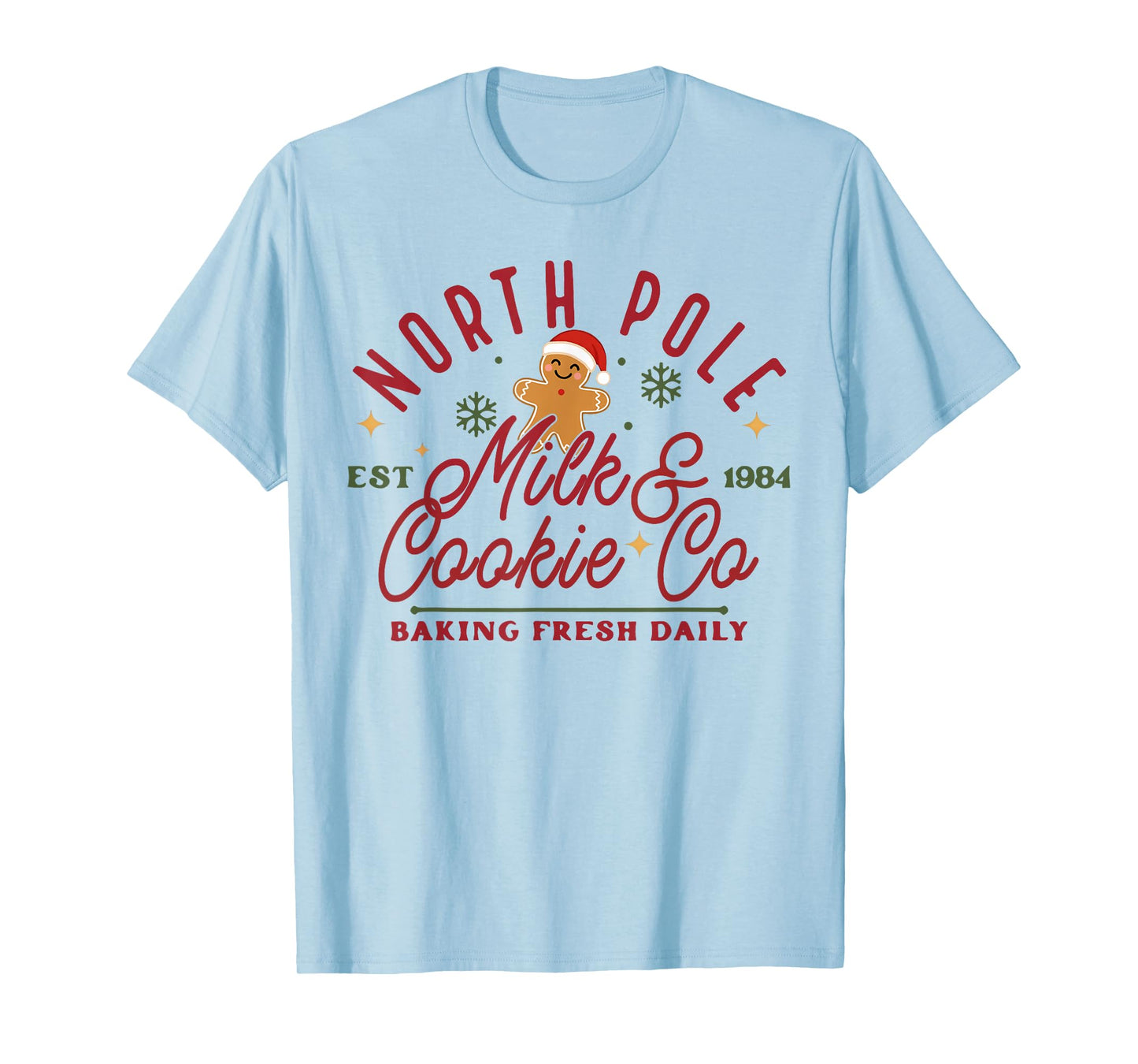Christmas Milk & Cookie Baking Fresh Daily Pajamas Matching T-Shirt