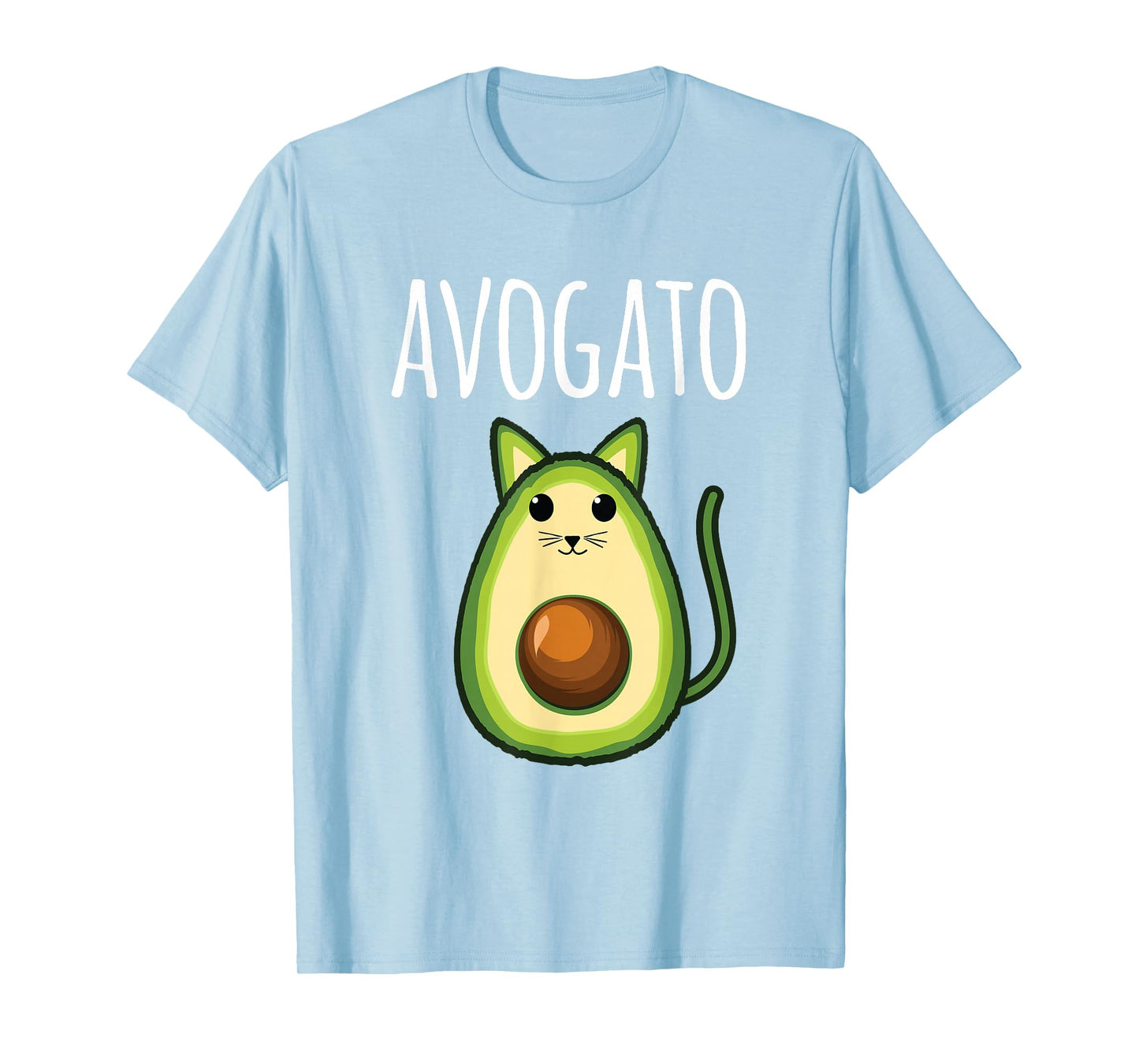 Avogato Shirt Women Girls Cute Avocado Cat Funny T-Shirt