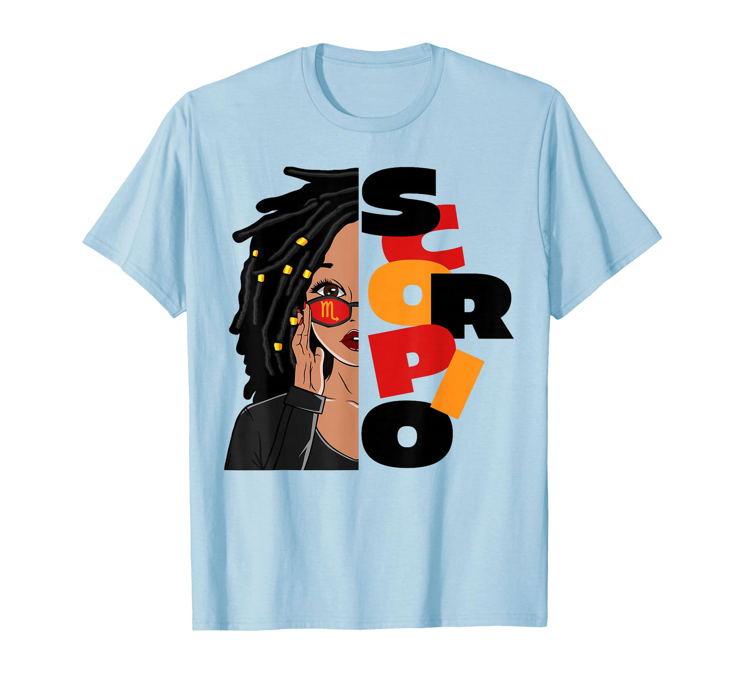Loc'd Scorpio Queen Zodiac Birthday African American Women T-Shirt
