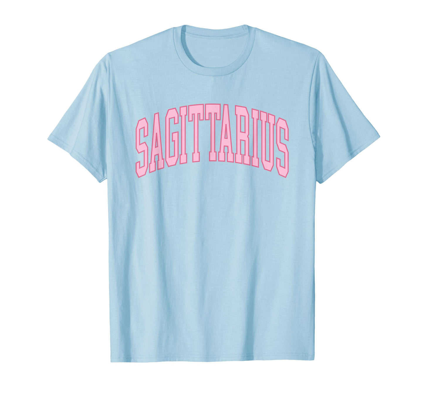 Sagittarius Zodiac Horoscope Pink Preppy Throwback Womens T-Shirt