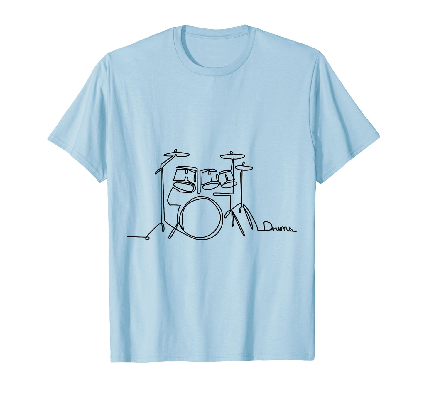 Drummer Music Design One-Line Drums T-Shirt
