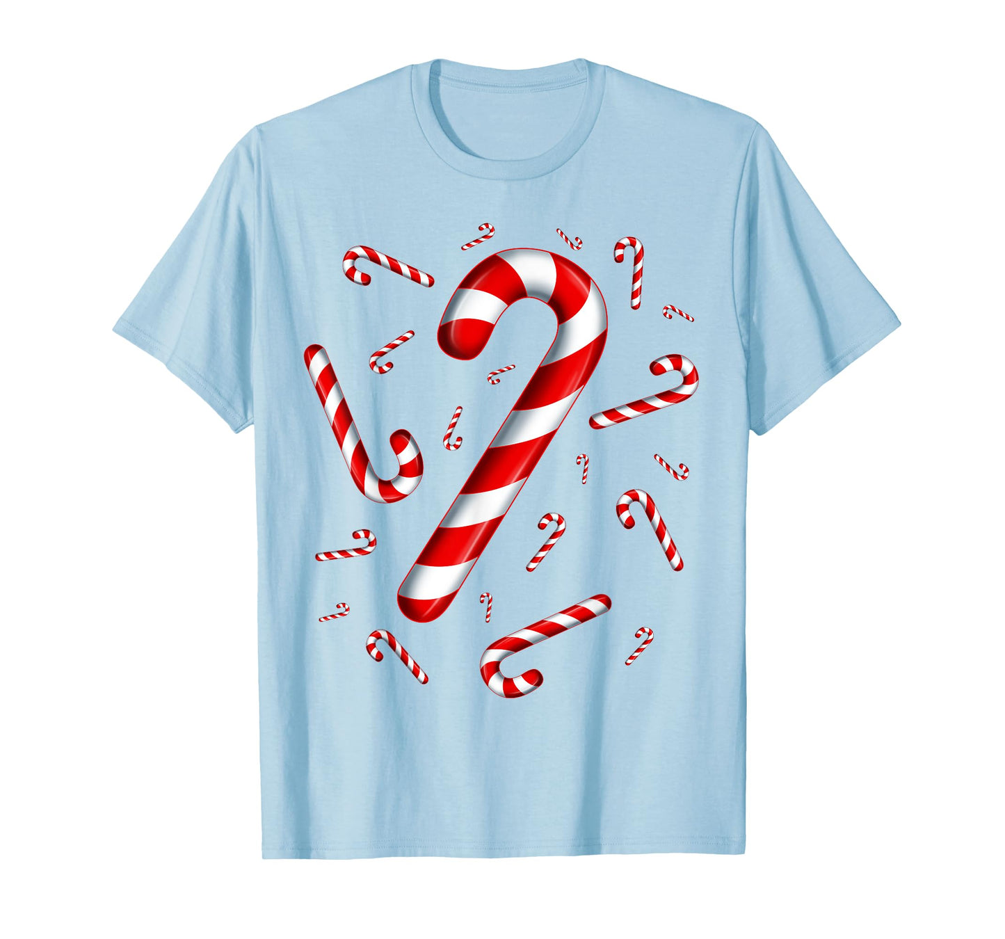 Christmas Flying Candy Cane Lover Taster Red and White Woman T-Shirt