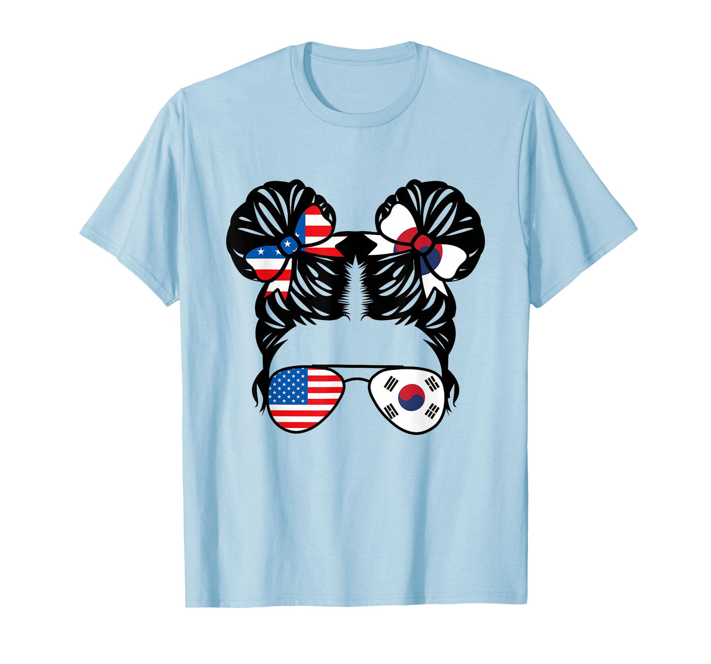 Half American South Korean Girl USA South Korea Flag Patriot T-Shirt