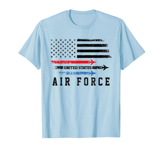 Red White Blue Air Force Flyover Proud American Independence T-Shirt