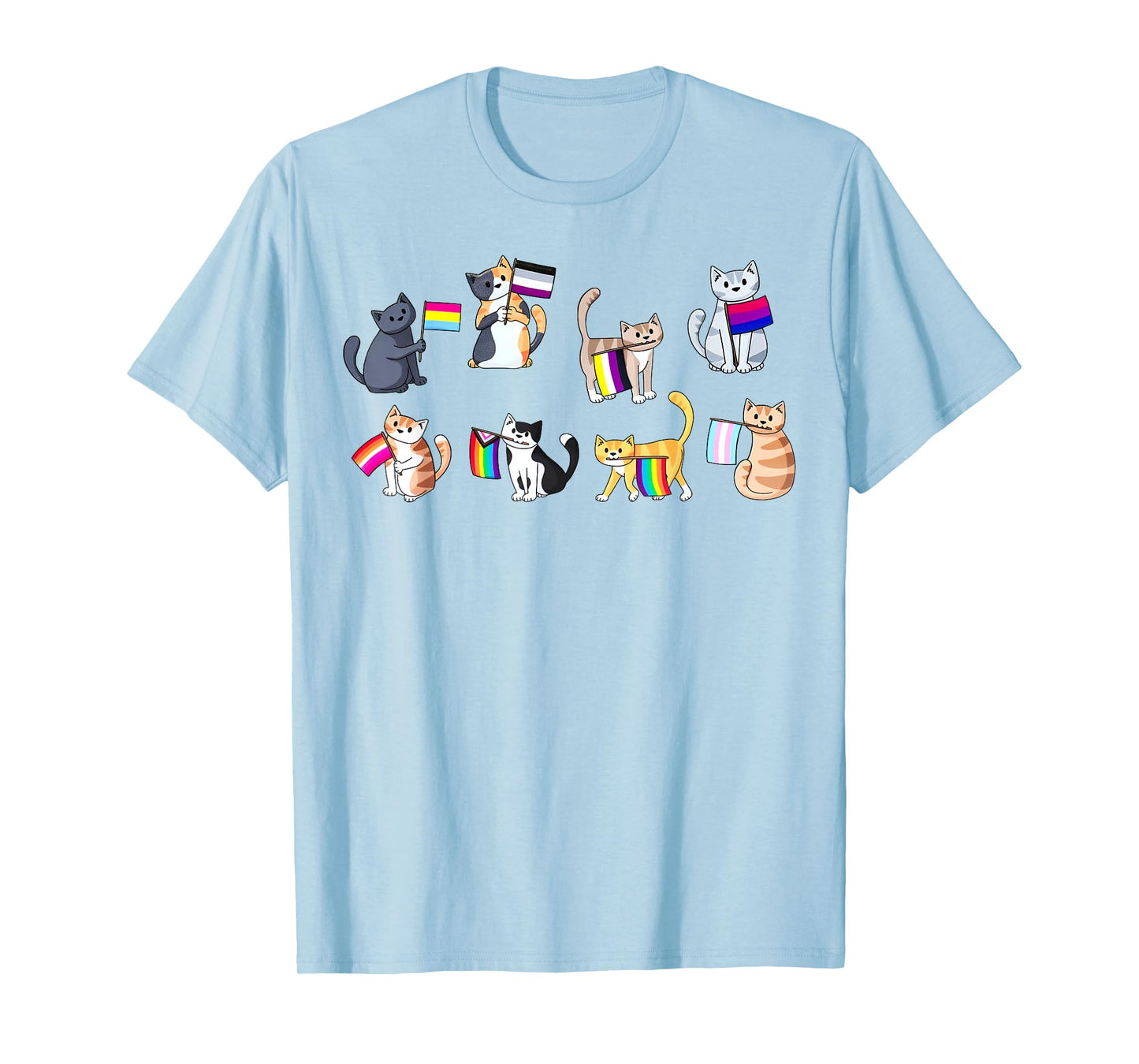 Pride Flags Cat LGBT Pride Rainbow Trans Ace Pan Bi Lesbian T-Shirt