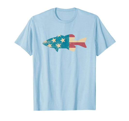 Largemouth Bass Fishing TShirt - American Flag Fishing T-Shirt