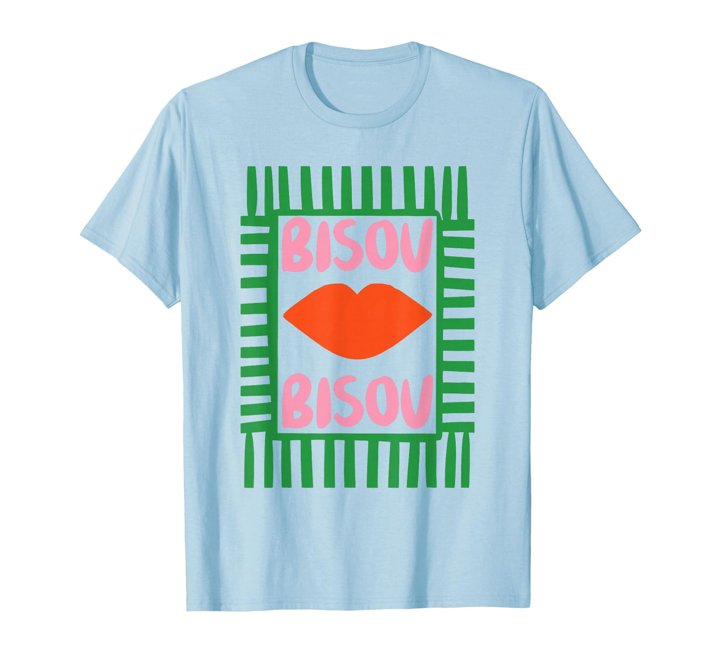 Retro French Bisous Paris Vacation Summer Vibes T-Shirt