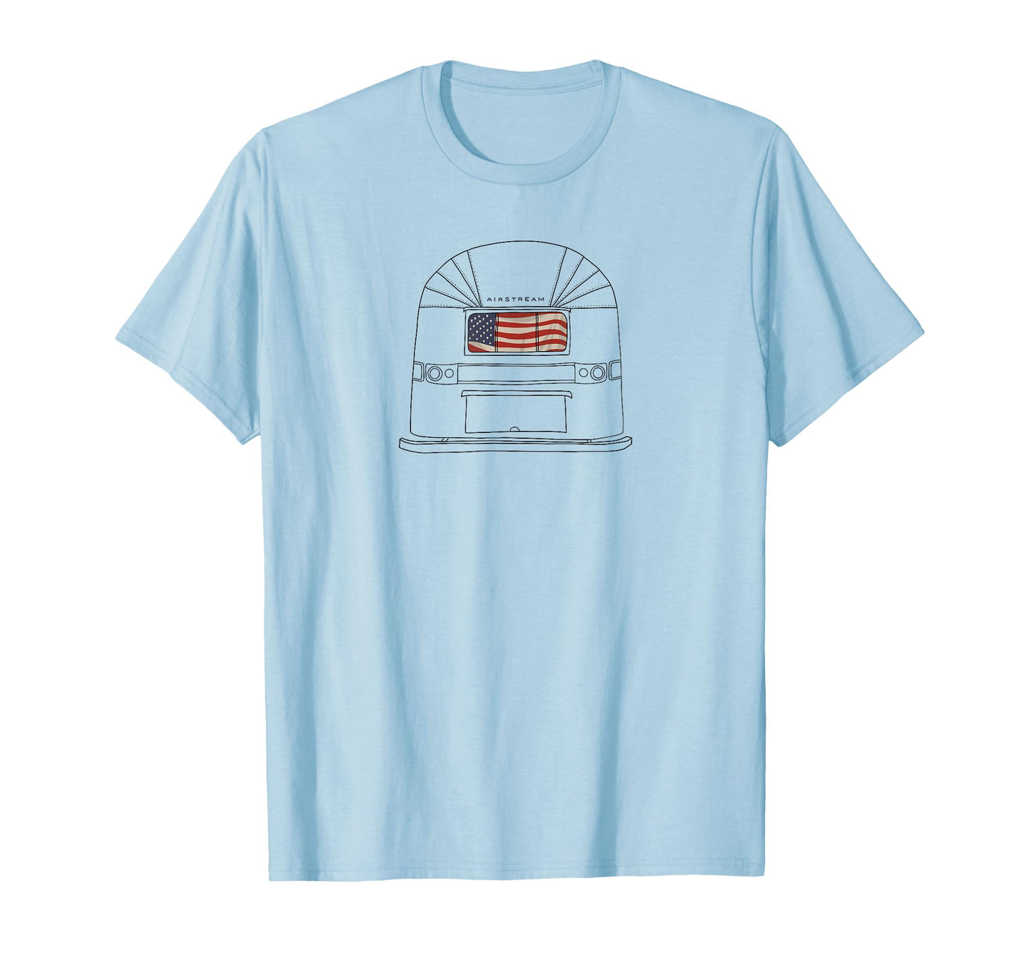 Retro 60s Airstream USA Patriotic Flag Wanderlust T-Shirt