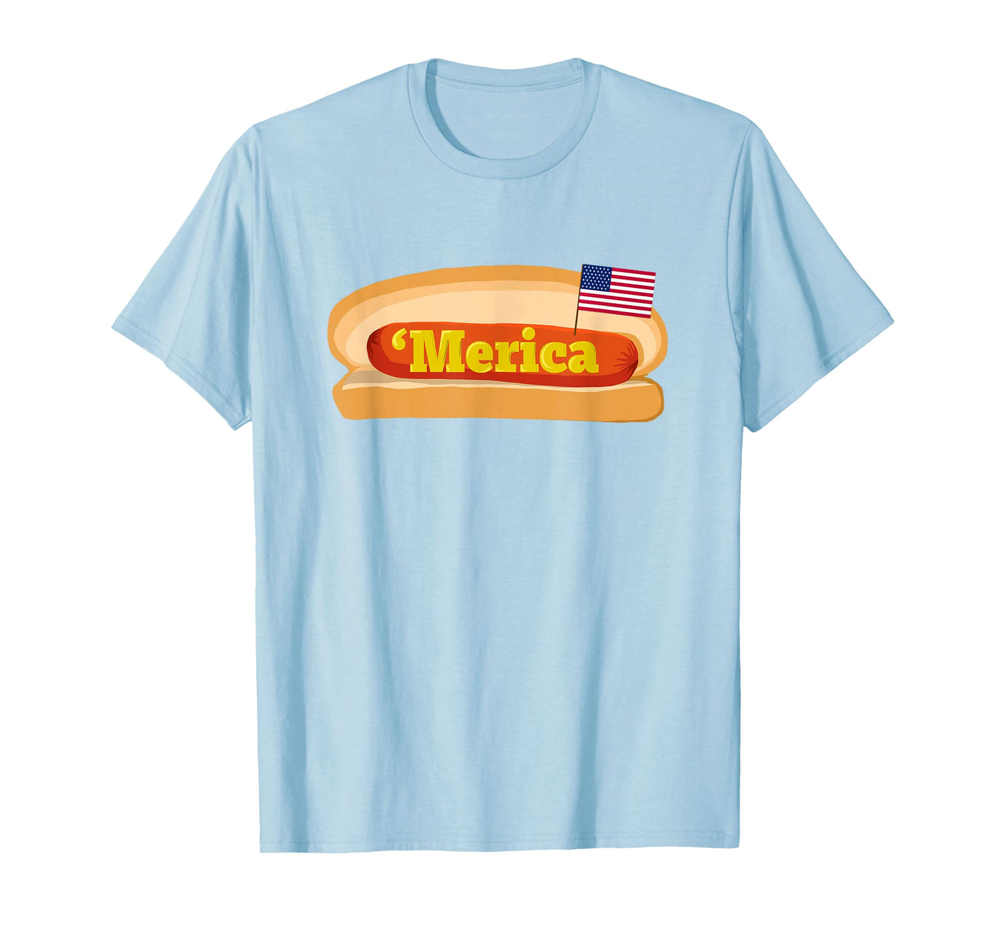 'Merica Hot Dog Flag Patriotic American Flag Hot Dog T-Shirt