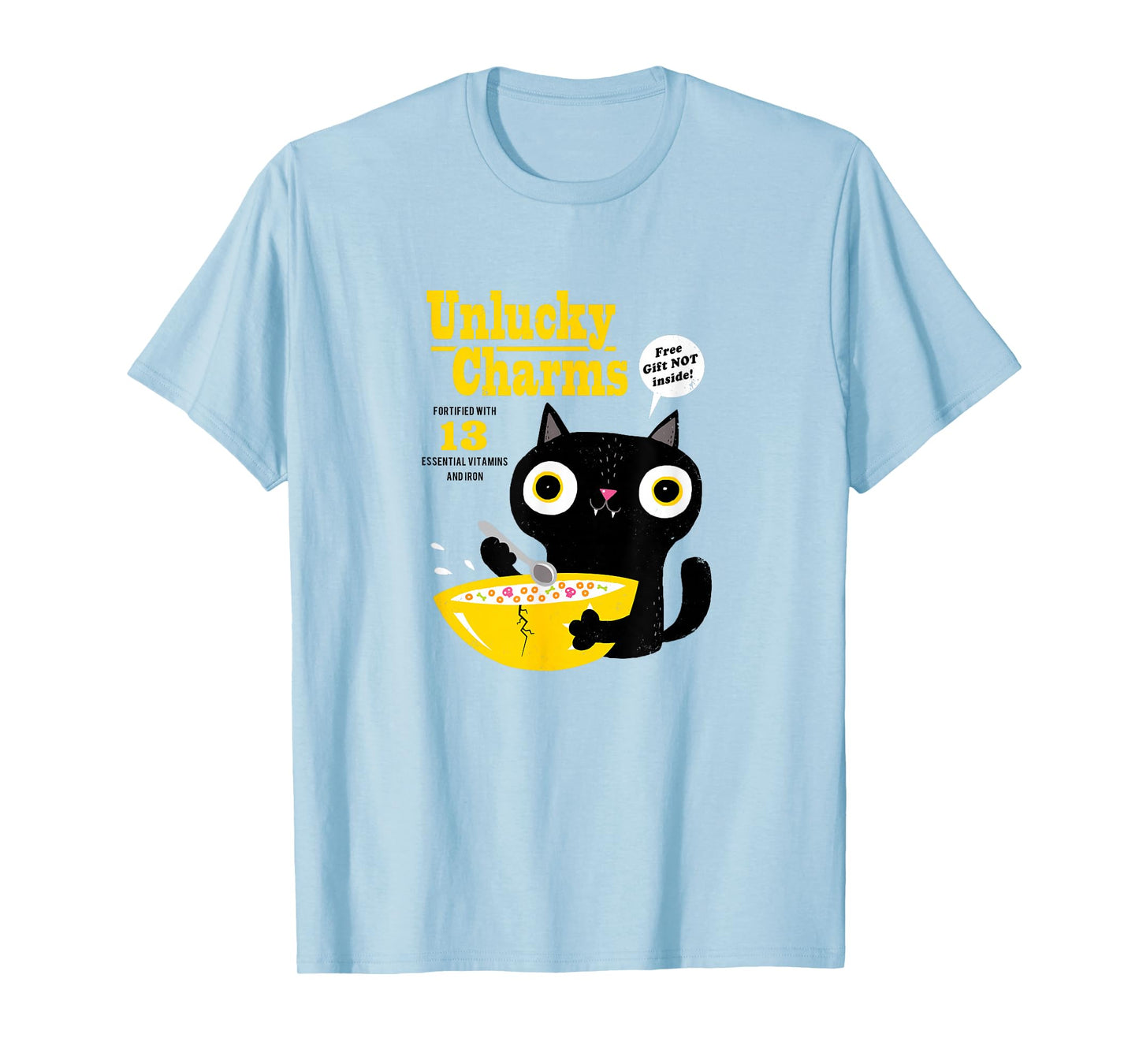 Funny Cat Cereal: Unlucky Charms-Official DinoMike Design T-Shirt