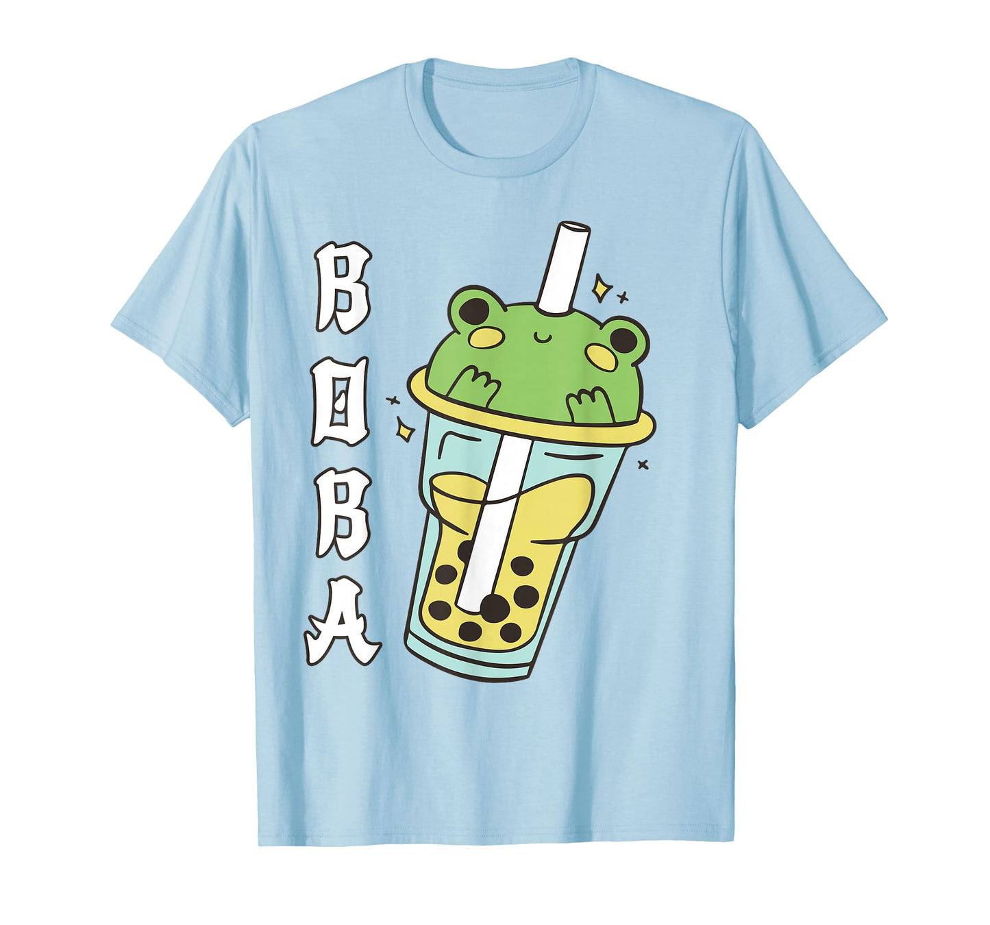 Cute Kawaii Frog Boba Tea Neko Anime Japanese Kids Teen Girl T-Shirt
