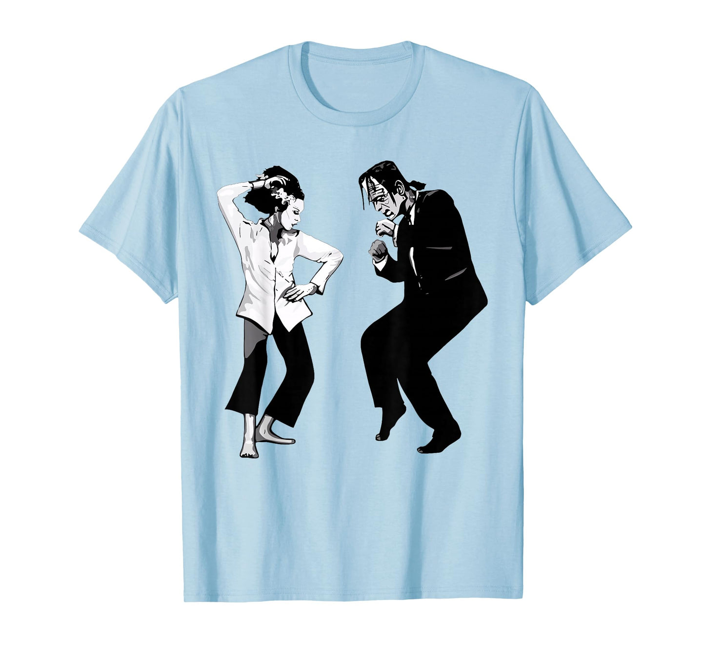 Retro Funny Frankenstein Monster and Bride Dancing Halloween T-Shirt