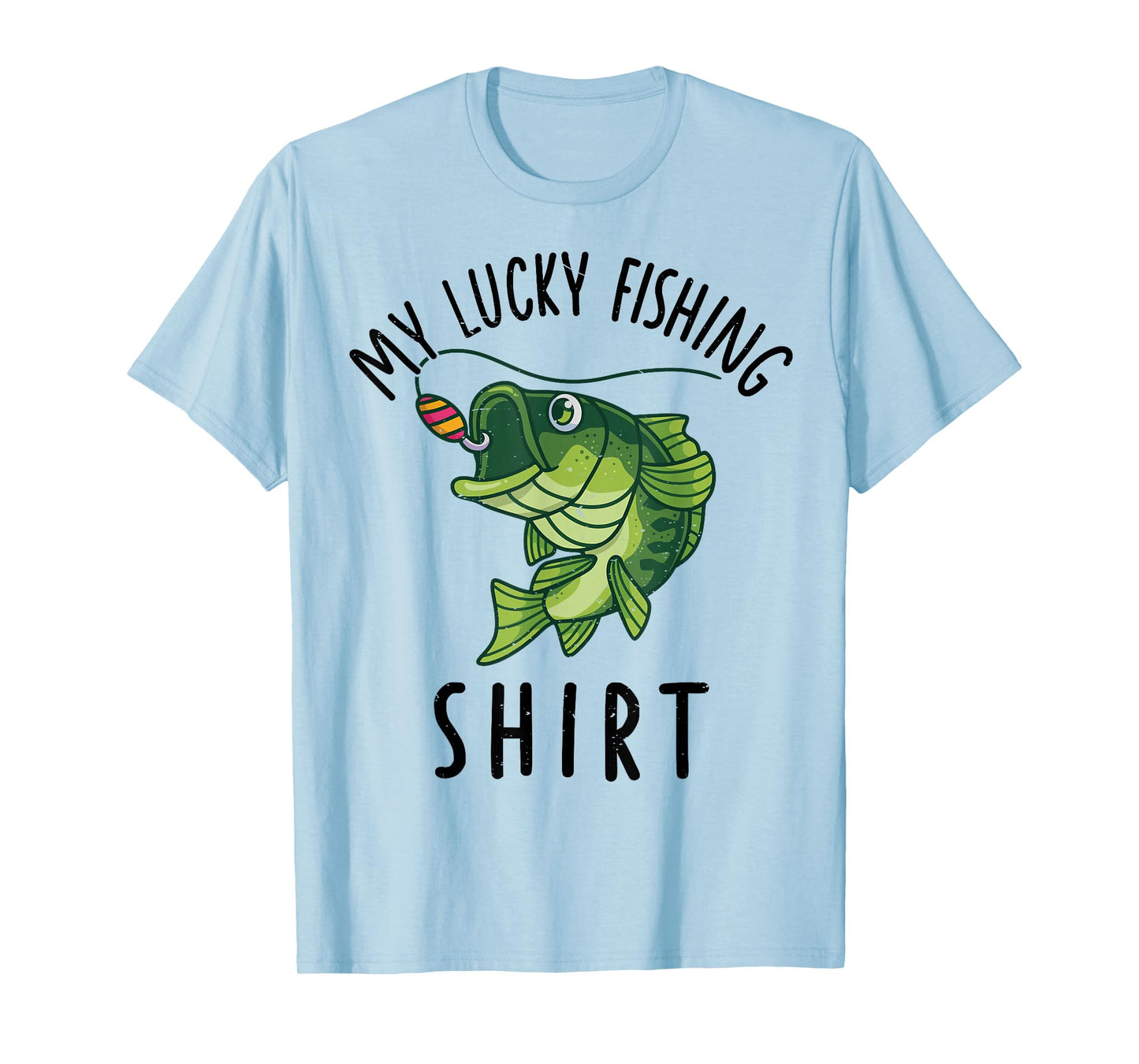 Kids Boys My Lucky Fishing-Shirt Bass Fish Dad Gift Funny T-Shirt
