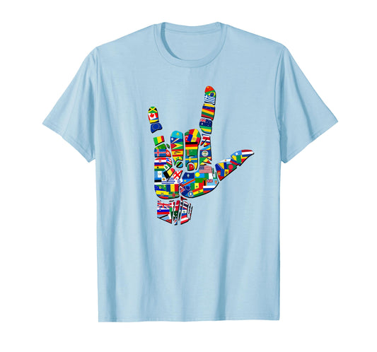 Flags of The Countries of The World, Love Sign T-Shirt