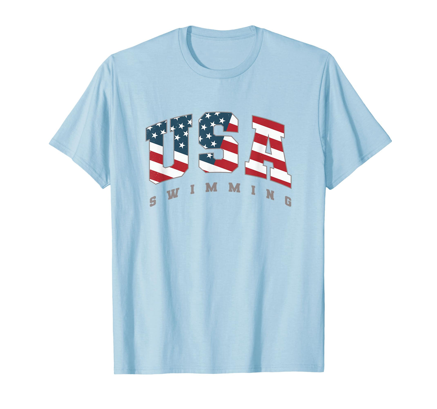 USA Swimming American Flag Team Sport Athlete Support T-Shirt