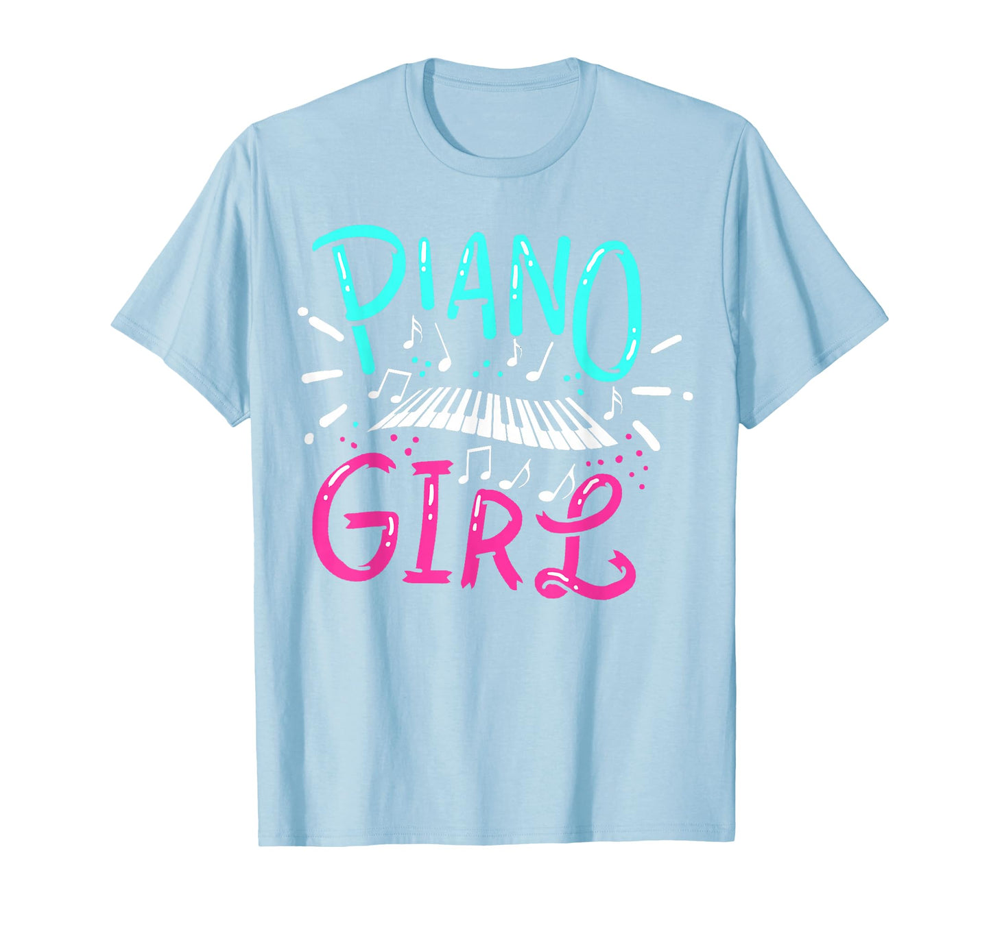 Piano Girl Pianist Music Notes Gift T-Shirt