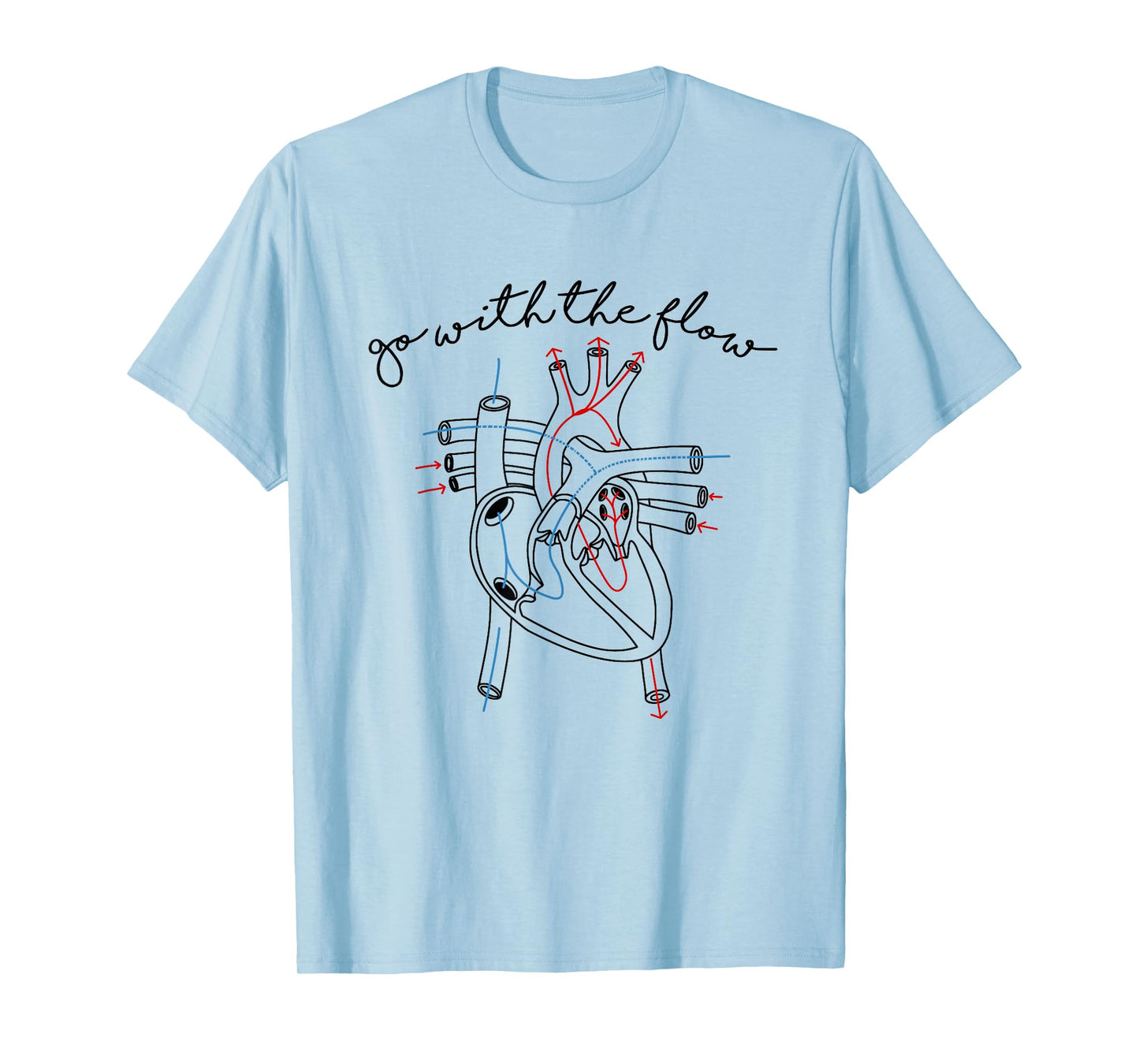 CVICU Cardiac Nurse Anatomy Cardiology Human Heart Flow T-Shirt