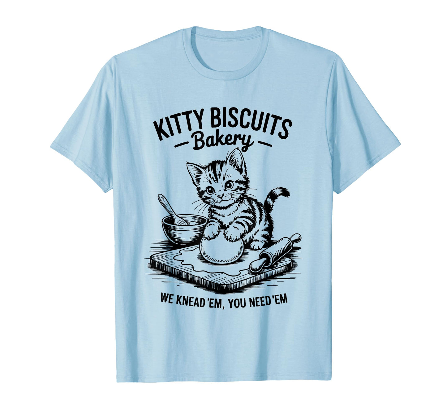 Cute Kitty Biscuits Bakery Funny Cat Lovers Baking Humor Men Women Kids T-Shirt