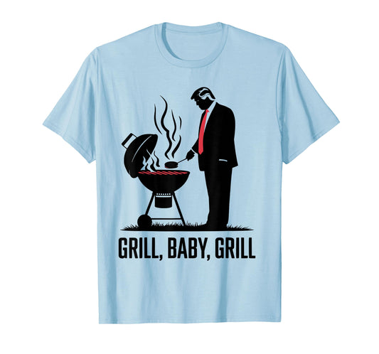 Grill Baby Grill Funny Trump Silhouette 4th of July BBQ T-Shirt