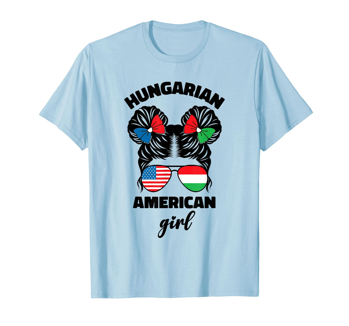 Half Hungarian And American Hungary Flag Magyar Kids Girl T-Shirt
