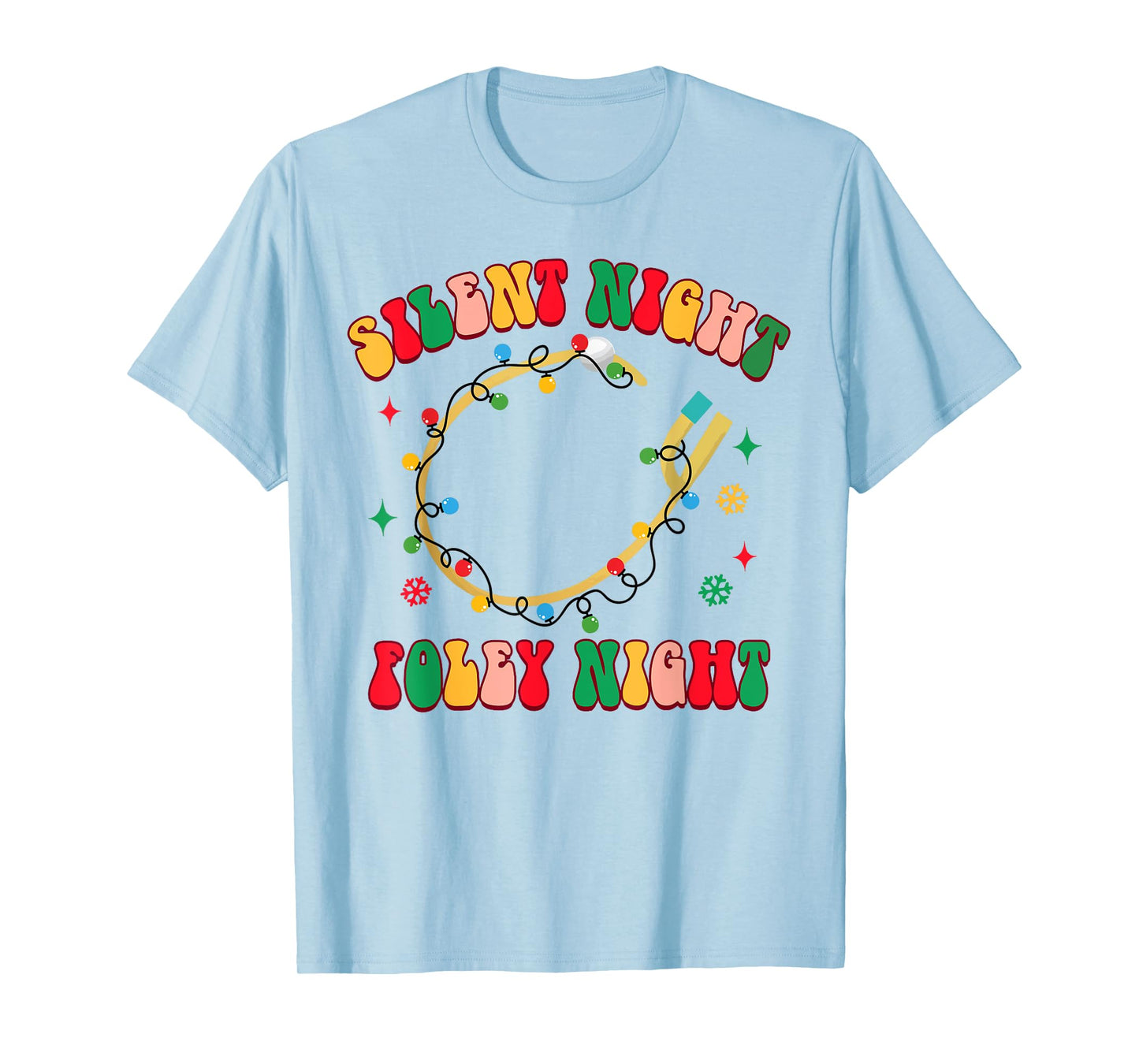 Christmas Urology Urologist Funny Silent A Night Foley Night T-Shirt